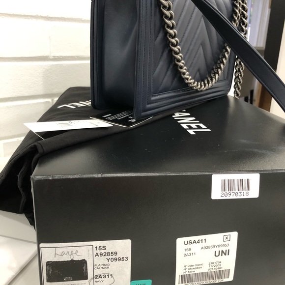 Chevron Chanel Boy Handbag - Picture 6 of 8